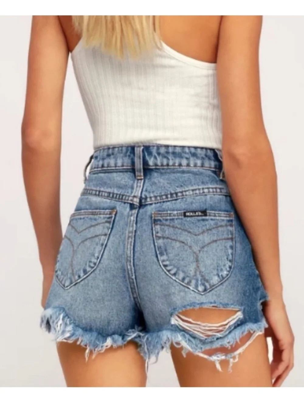 ROLLA'S Dusters High Rise Slim Jean Shorts Blue Size 24